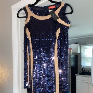 Blue & Nude sequin dress